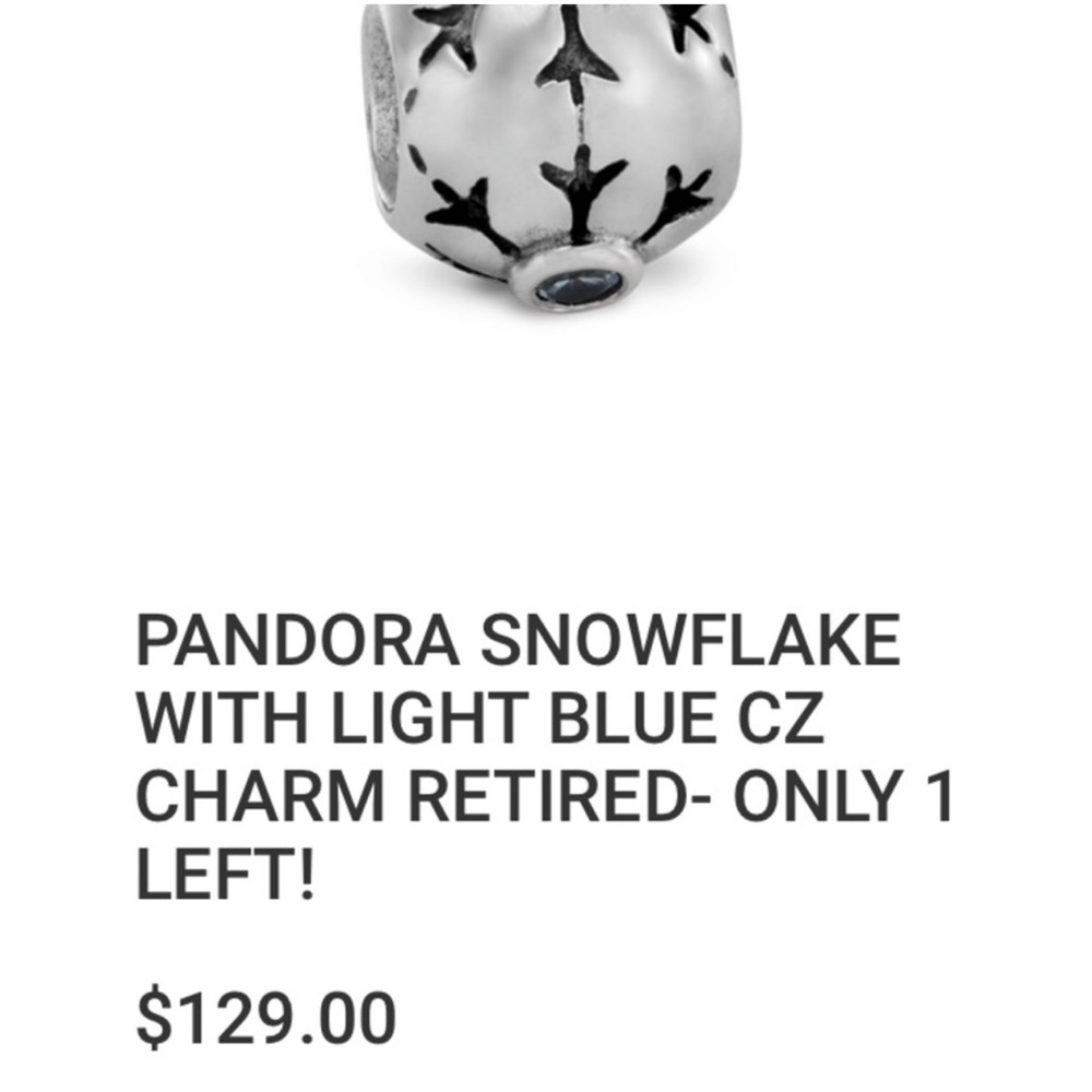 Pandora Retired Snowflake Charm Sparkling Cz Ston… - image 2